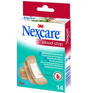 Nexcare Blood Stop, салфетка для удаления сгустков крови, 14 салфеток в ассортименте. - 3M