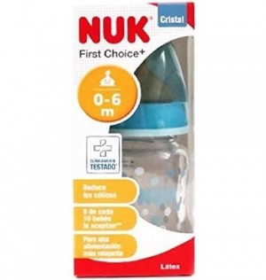 Латексная стеклянная бутылка - Nuk First Choice (1M 120 Cc)