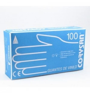 Виниловые взрывозащищенные перчатки - Corysan (100 шт. большого размера)