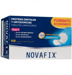 Антибактериальные таблетки Novafix 3 в 1 - очистка зубных протезов (108 таблеток)
