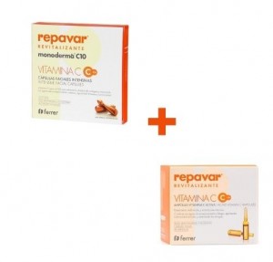 Repavar Revitalising Antioxidant Pack Monoderma C10, 28 кап + Витамин C Active C10 ампулы, 20 ампул - Ferrer