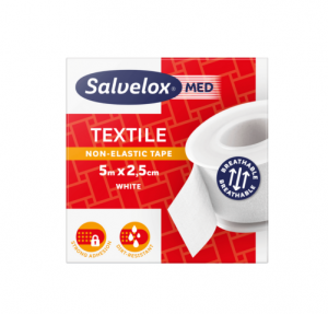 Текстильная лента Salvelox белая, 5 м x 2,5 см - Orkla