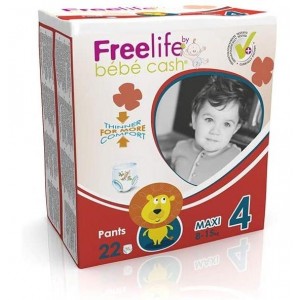 Трусики-подгузники для новорожденных Freelife Bebecash (7- 18 кг Maxi 22 U)