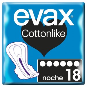 Прокладки для женской гигиены - Evax Cottonlike (Night With Wings 18 прокладок)