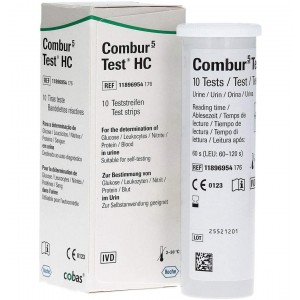 Тест-полоски - Combur- 5 Hc Test (Leuco, Nitrites, Pr- , Glucose, Blood) (10 полосок)