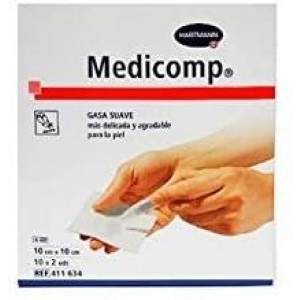 Компрессы Medicomp - стерильные подушечки (10 пакетиков по 2 штуки 10 см X 10 см)