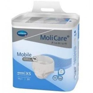 Absorb Inc Light Urine With Slip - Molicare Premium Mobile (14 единиц размера Xs 6 капель синего цвета)
