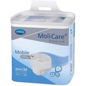 Absorb Inc Light Urine With Slip - Molicare Premium Mobile (14 единиц размер M 6 капель синий)