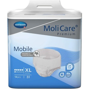 Absorb Inc Light Urine With Slip - Molicare Premium Mobile (14 единиц размер Xl 6 капель голубого цвета)