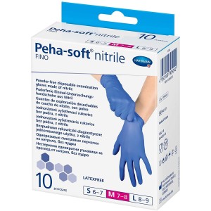 Одноразовые нитриловые перчатки - Peha-Soft Nitrile Fine (10 шт., размер средний)