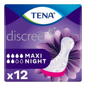 Впитывающие подушечки при легком недержании мочи - Tena Discreet Maxi Night (12 шт.)
