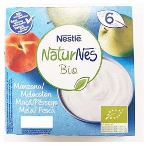 Naturnes Bio Яблоко и персик (4 тубы по 90 г)