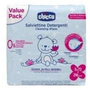 Влажные салфетки - Chicco (3 упаковки по 72 салфетки)