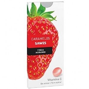 Конфеты Sawes без сахара в блистере, 22 г со вкусом клубники. - Sawes