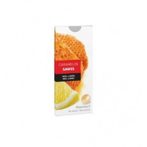 Конфеты Sawes без сахара в блистере (1 упаковка 22 г со вкусом меда и лимона)