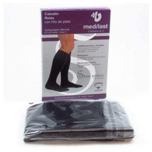 Нормальные компрессионные носки - Medilast Silver Edition Silver Thread Cotton (размер Medium Black)
