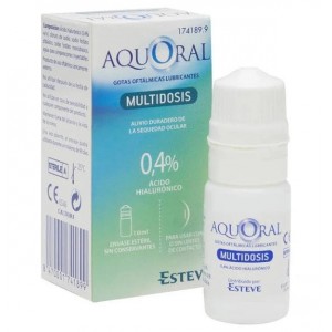 Aquoral Multidose - стерильные смазывающие глазные капли (1 флакон 10 мл)