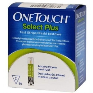 Тест-полоски для определения уровня глюкозы в крови - Onetouch Select Plus (1 флакон 50 U)