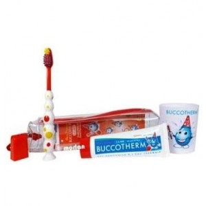Buccotherm Детский набор 2-6 лет Зубная паста-гель - + зубная щетка + стаканчик для ополаскивания (1 бутылочка 50 мл)