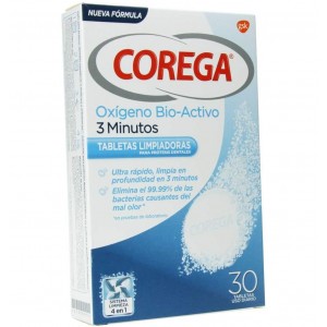 Corega Oxygen Bio-Active - очистка зубных протезов (30 таблеток)