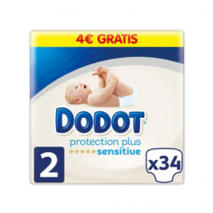 Dodot Protection Plus Sensitive Baby Nappy T2 4-8 Kg, 34 шт - Samforlab